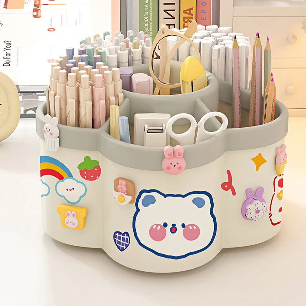 Rotating Desk Organizer – Multi-Compartment Storage Caddy