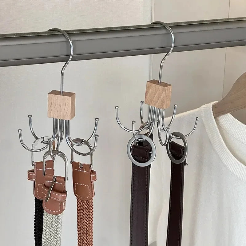 5-Piece 360° Rotating Closet Organizer Hooks