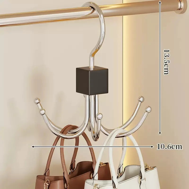 5-Piece 360° Rotating Closet Organizer Hooks