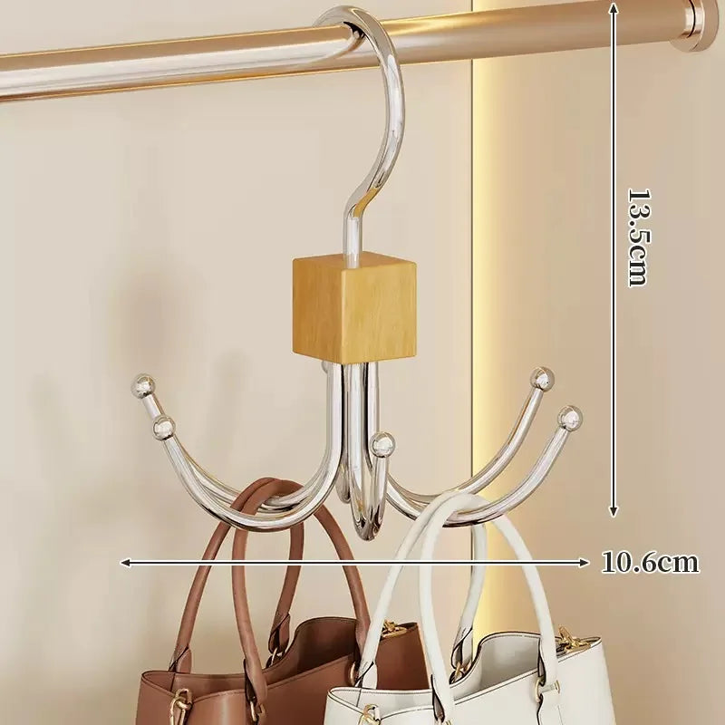 5-Piece 360° Rotating Closet Organizer Hooks