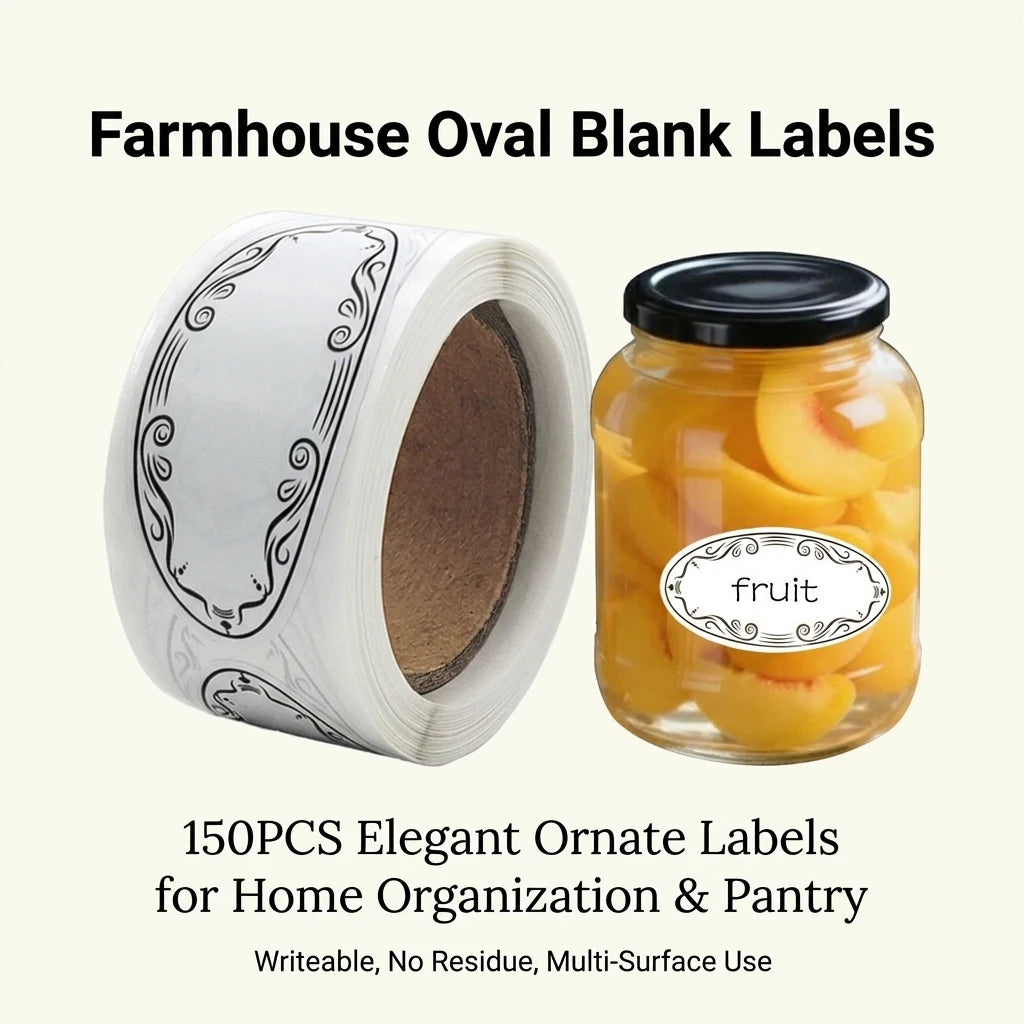 150-Pack Farmhouse Pantry & Kitchen Organization Labels