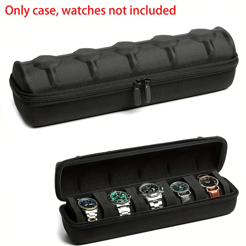 5-Slot Watch Organizer Case – Portable Storage & Travel Holder