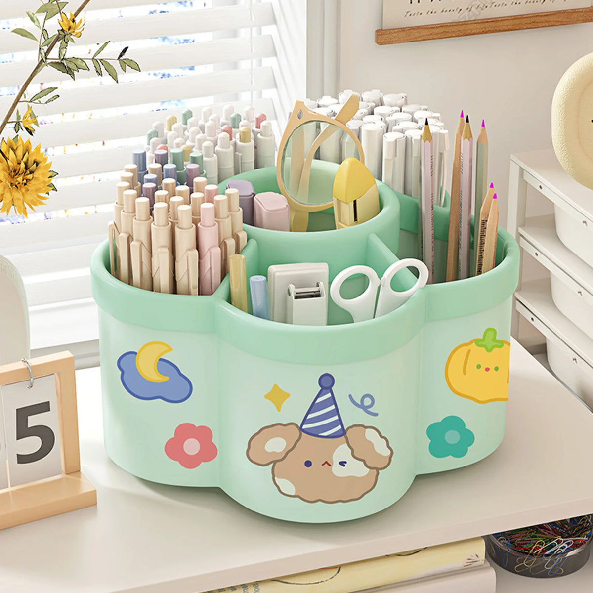 Rotating Desk Organizer – Multi-Compartment Storage Caddy