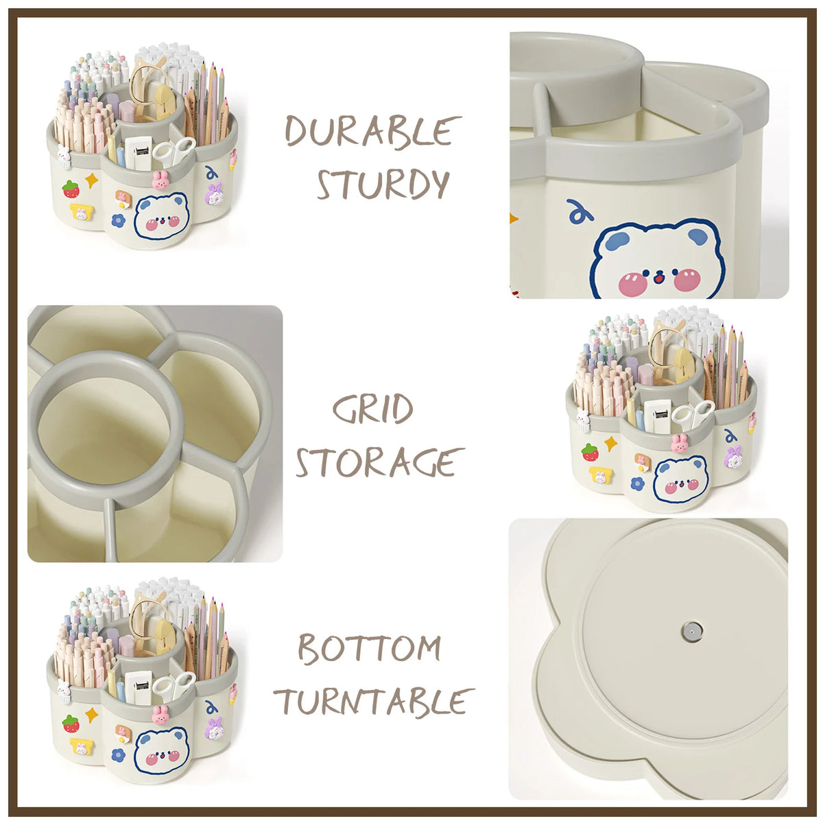 Rotating Desk Organizer – Multi-Compartment Storage Caddy