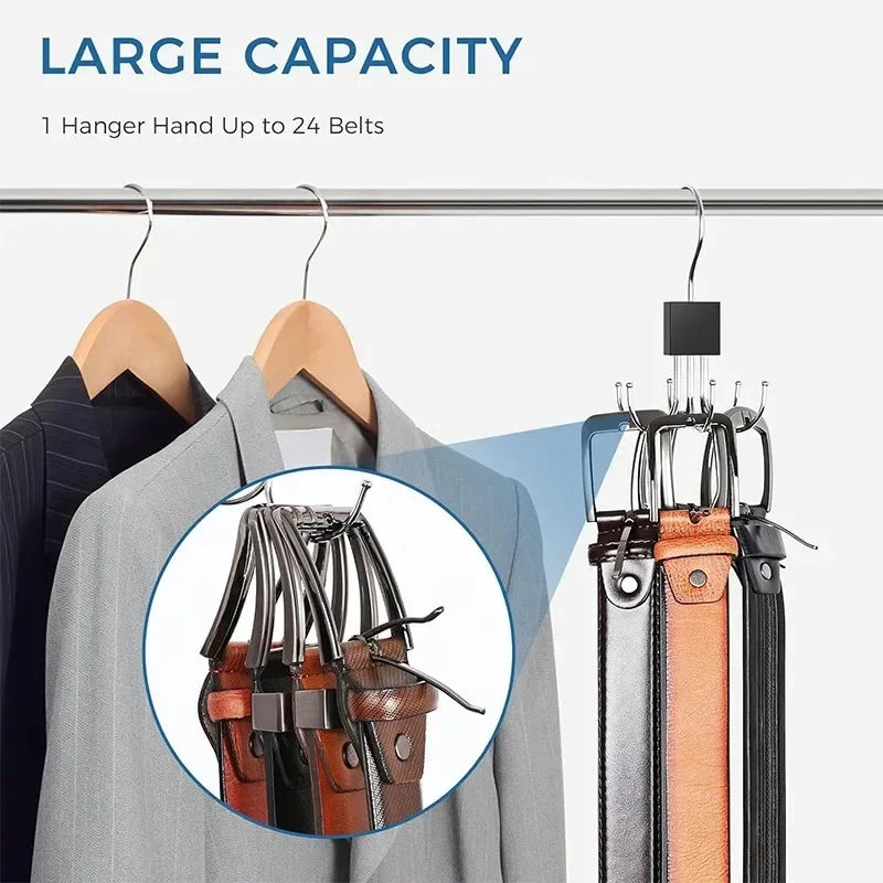 5-Piece 360° Rotating Closet Organizer Hooks