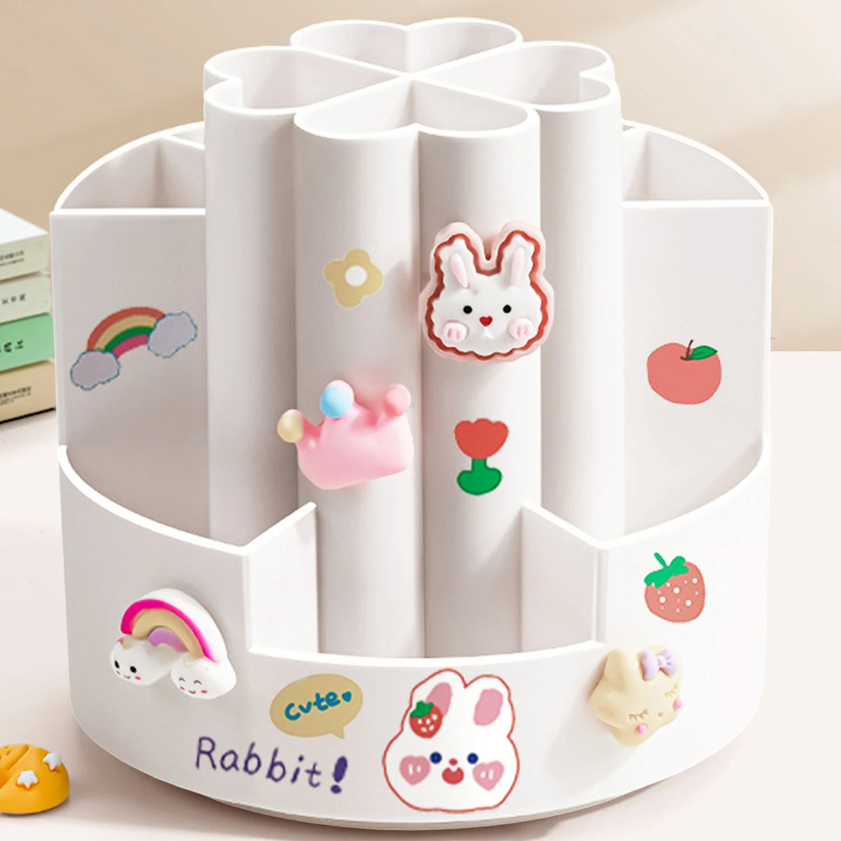 Rotating Desk Organizer – Multi-Compartment Storage Caddy