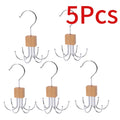 5-Piece 360° Rotating Closet Organizer Hooks
