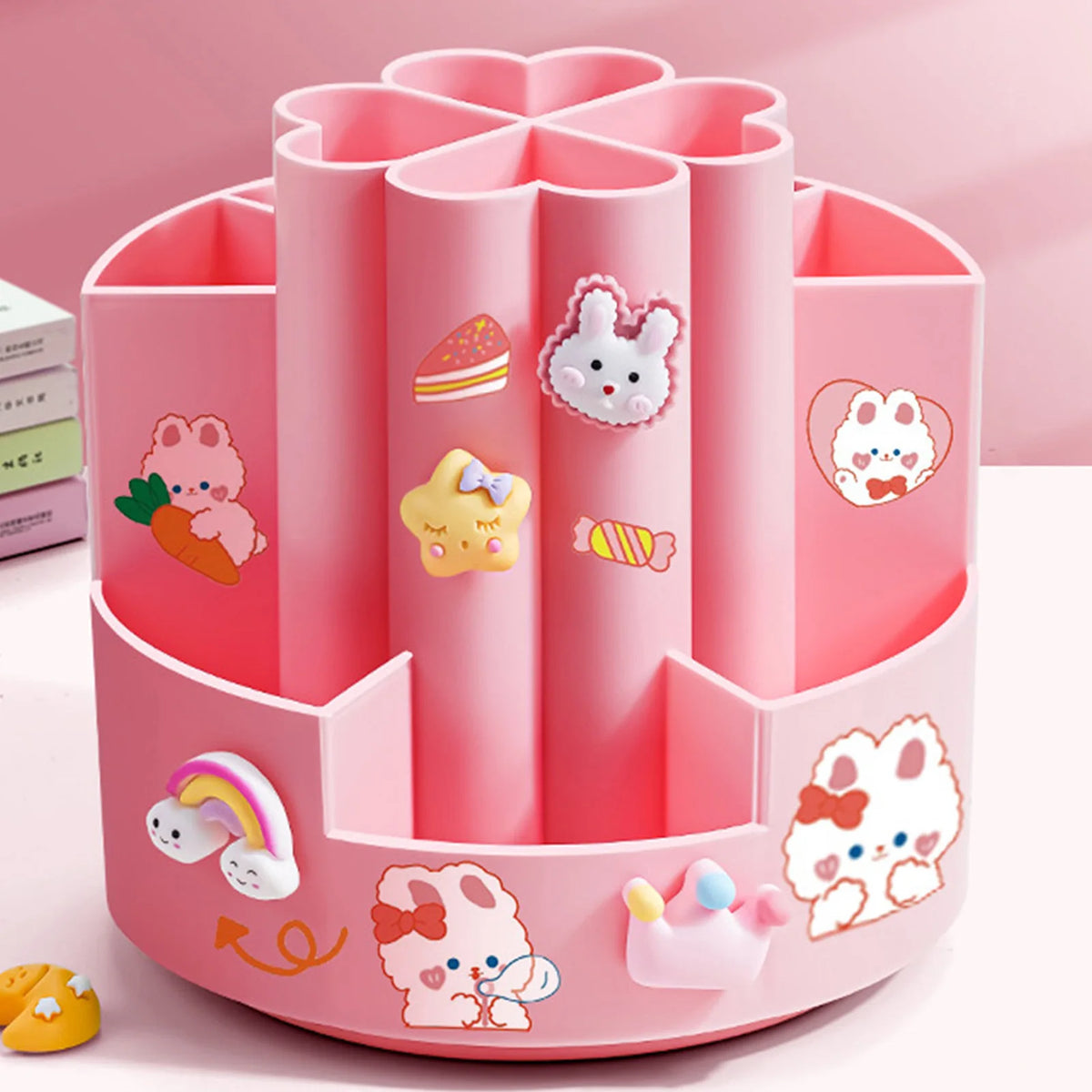 Rotating Desk Organizer – Multi-Compartment Storage Caddy